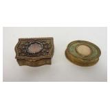 1164	2 BRONZE MINIATURE DRESSER BOXES