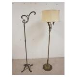 1175	2 FLOOR LAMPS, ONE WITH ONYX BASE