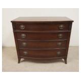 1179	SHERATON STYLE MAHOGANY 4 DRAWER CHEST, J. B. VAN SKIVER, 32 IN H X 36 IN W X 18 IN D 