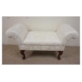 1200	CURVED ARM UPHOLSTERED WINDOW BENCH, 25 IN H X 17 IN D X43 IN W