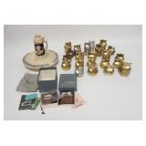 1224	LOT INCLUDING NXC ADVERTISING ASHTRAY W/ STEIN CENTER, LOT OF LIGHTERS, RONSON BOX & ENVELOPE E