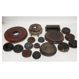 1228	GROUP OF CARVED ASIAN WOODEN BASES. LARGEST IS 9 3/4 IN 