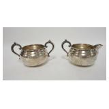 1242	GORHAM STERLING SILVER CREAMER & SUGAR. 5.27 TROY OUNCES. 3 IN H 
