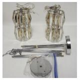 1248	PAIR OF CHROME & CRYSTAL HANGING LIGHTS. SHADES ARE 9 1/2 IN H, 5 1/2 IN DIAMETER. 