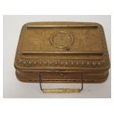 1010	FRENCH ENGRAVED BRASS WARMING BOX, GIRODON & MONTEL, LYON *STOKER* BREVETE FRANCE, VENTED TOP, 
