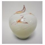 1015	FRANZ PORCELAIN VASE W/BUTTERFLIES, 11 IN HIGH