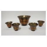 1018	3 PIECE LACQUERED BOWL SET, LARGE BOWL IS 7 7/8 IN DIAMETER, 5 1/2 IN HIGH