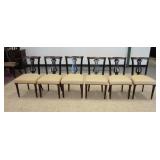 1023	SET OF 6 LYRE BACK LEATHER SEAT CHAIRS