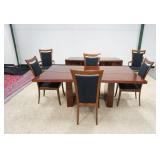 1043	ITALIAN MODERN EXCELSIOR DESIGN 10 PIECE DINING ROOM SET, INCLUDING TABLE WITH 2 LEAVES, 6 CHAI