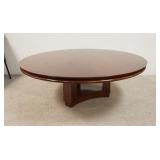 1045	ROUND COCKTAIL COFFEE TABLE WITH STAR BURST PATTERN, 48 IN X 18 IN HIGH