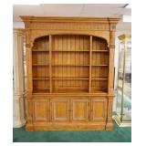 1057	ETHAN ALLEN 2 PART BOOKCASE, 74 IN X 18 IN X 90 IN HIGH