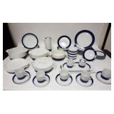 1071	55 PIECE THOMAS GERMANY BRUSHED COBALT BLUE DINNERWARE