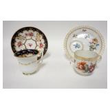 1084	LOT OF 2 CUPS AND SUACERS, 1 KPM