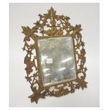 1085	ORNATE VICTORIAN CAST BRASS DRESSER MIRROR, 13 3/4 IN HIGH X 9 1/2 IN WIDE