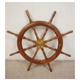 1090	LARGE WOODEN CAPTAINS SHIP WHEEL, 47 1/2 IN