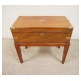 1091	ANTIQUE WALNUT LAP DESK WITH BRASS TRIM ON LEGS, 18 1/4 IN X 10 IN X 17 1/2 IN HIGH