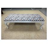 1097	UPHOLSTERED WINDOW BENCH WITH CABRIOLE LEGS, 60 IN X 25 IN X 19 IN