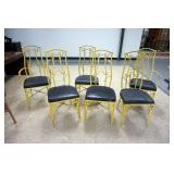 1098	LOT OF 6 CAST METAL TWIG FORM PATIO CHAIRS, 2 ARM AND 4 SIDES, SEATS WORN