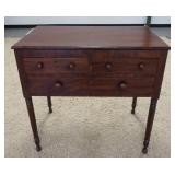 1116	ANTIQUE MAHOGANY 3 DRAWER FEDERAL WORK TABLE. 36 IN X 22 IN, 35 IN H 