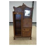 1131	OAK SIDE BY SIDE, GLASS IS MISSING ON DOOR. 37 IN X 12 IN, 74 IN H 