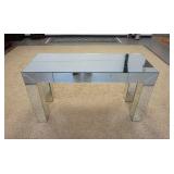 1142	MIRRORED ALL AROUND 2 DRAWER CONSOLE TABLE, FURNITURE CRAFT COMPANY SPRINGFIELD NJ, 55 IN X 21 