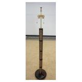 1149	RIBBED CYLINDRICAL FLOOR LAMP W/LUSTER FINISH & METAL RINGS, 66 IN HIGH