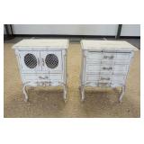 1152	2 BEDSIDE FRENCH PROVINCIAL STANDS W/PAINTED FINISH, 23 IN X 14 IN X 28 IN HIGH
