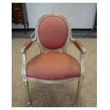 1179	GILT SILVER UPHOLSTERED MEDALION DECK ARM CHAIR 
