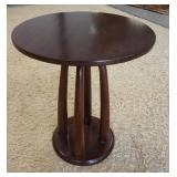 1180	ROUND OAK WOOD STAND, ROOM & BOARD BY MARA YEE. 20 1/4 IN X 24 1/2 IN H 