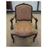 1184	CARVED FRENCH PROVINCIAL ARM CHAIR 