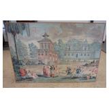 1190	LARGE PAINTING ON BOARD OF ASIAN EMPEROR, IT IS SIGNED ON REVERSE. 48 1/2 IN X 68 1/4 IN