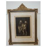 1191	FRAMED & MATTED ANTIQUE ENGRAVING OF LORD JOHN & LORD BERNARD STUART MISSING GLASS. 40 IN X 30 