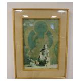 1198	FRAMED ASIAN REPRODUCTION PRINT BY HOSEV PUSHMAN. 23 1/2 IN X 31 IN. INCLUDING FRAME