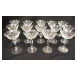 1201	14 6 1/4 IN LIBBEY CUT STEMS.  MADE FOR TOLEDO, OHIO ATTORNEY WILLAIM HIGLEY IN THE 1920S. TWO 