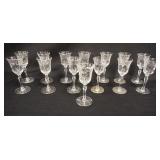 1202	14 4 1/2 IN LIBBEY CUT CORDIALS.   MADE FOR TOLEDO, OHIO ATTORNEY WILLAIM HIGLEY IN THE 1920S. 