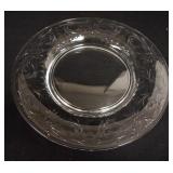 1206	LIBBEY CUT CONSOLE BOWL W/ TURNED DOWN RIM.   MADE FOR TOLEDO, OHIO ATTORNEY WILLAIM HIGLEY IN 