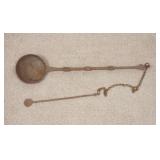 1231	LARGE IRON LADLE & FLAT SPOON. LADLE IS 37 IN L 