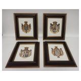 1241	4 FRAMED CRESTS/ COAT OF ARMS. 13 IN X 15 IN