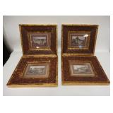 1246	LOT OF 4 FRAMED CASTLE SENCES. 16 1/2 IN X 14 1/2 IN INCLUDING FRAME