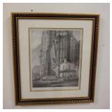 1248	FRAMED ENGRAVING OF NOTRE DAME CATHEDRAL. 20 1/2 IN X 23 IN