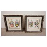 1250	TWO FRAMED IMAGES OF KINGS. MONARCHY W/ CRESTS. 24 IN 24 1/4 IN INCLUDING FRAME