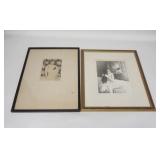 1262	TWO PRINTS OF WOMEN ONE IS BY RAHPAEL SOYER THE OTHER IS SIGNED PETCHILL. LARGEST IS 15 IN X 20