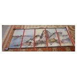 1264	LARGE ROLLED ASIAN LANDSCAPE PAINTING 85 1/4 IN X 33 1/4 IN. HAS SOME TEARING ON THE ENDS 