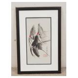 1271	SIGNED ASIAN PRINT OF FISH. 13 3/4 IN X 20 3/4 IN INCLUDING FRAME