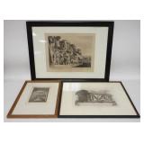 1273	GROUP OF 3 FRAMED PRINTS, CASTILLIAN ARMS COURT-OLD NEW ORLEANS BY EUGENE E LODING, 20 OF 200, 
