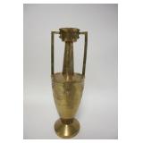 1279	ART NOUVEAU BRASS DOUBLE HANDLED VASE WITH WEIGHTED BOTTOM, 12 1/4 IN HIGH