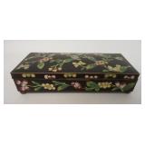 1281	CLOISONNE HINGED BOX W/FLORAL DESIGN, 7 1/2 IN X 3 1/2 IN X 1 3/4 IN HIGH