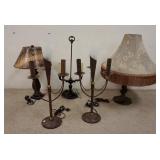 1285	5 LAMPS INCLUDING A PAIR, ONE HAS A RINGED CLOTH SHADE, TALLEST IS 27 1/4 IN