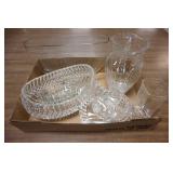 1288	CLEAR GLASS LOT W/PITCHER, BOWLS & VASES