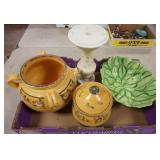 1296	LOT W/LARGE URN, COOKIE JAR, ETC, URN IS 10 IN HIGH